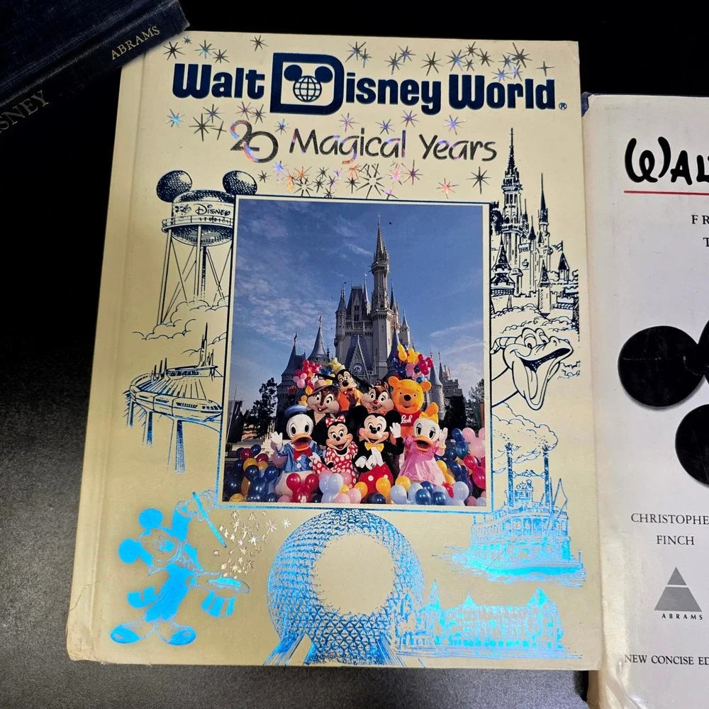 Disney Art Books Lot 3pc Vintage WDW 20th Anniversary Art of Walt Disney Finch